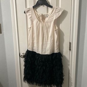 Gap Cream & Black Ruffle Dress